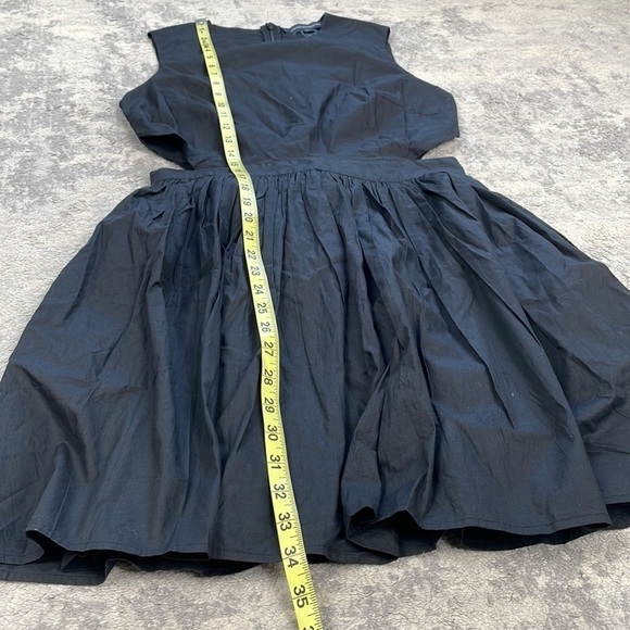 New French Connection Adelade Organic Poplin Cut Out Mini Dress Black - Picture 12 of 16